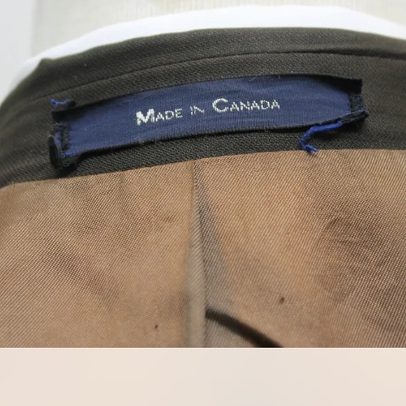 Chaps Ralph Lauren Men Dark Brown Pure Wool Made In Canada 3 Button 40R Blazer - Picture 4 of 10
